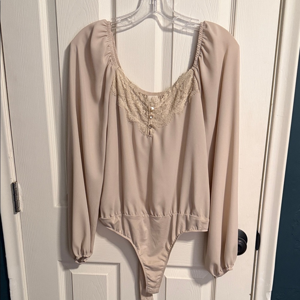 SO Beige Lace Bodysuit